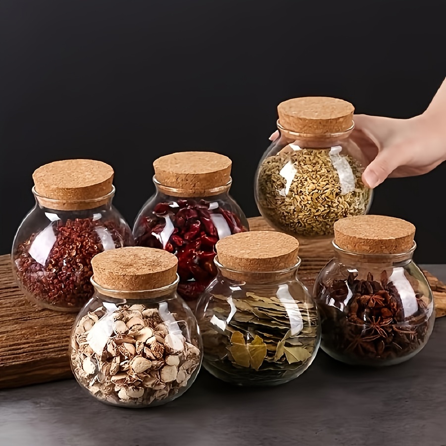 Food Storage Glass Set - 500 ml Klarglas-Vorratsbehälter, rundes dekoratives kleines
