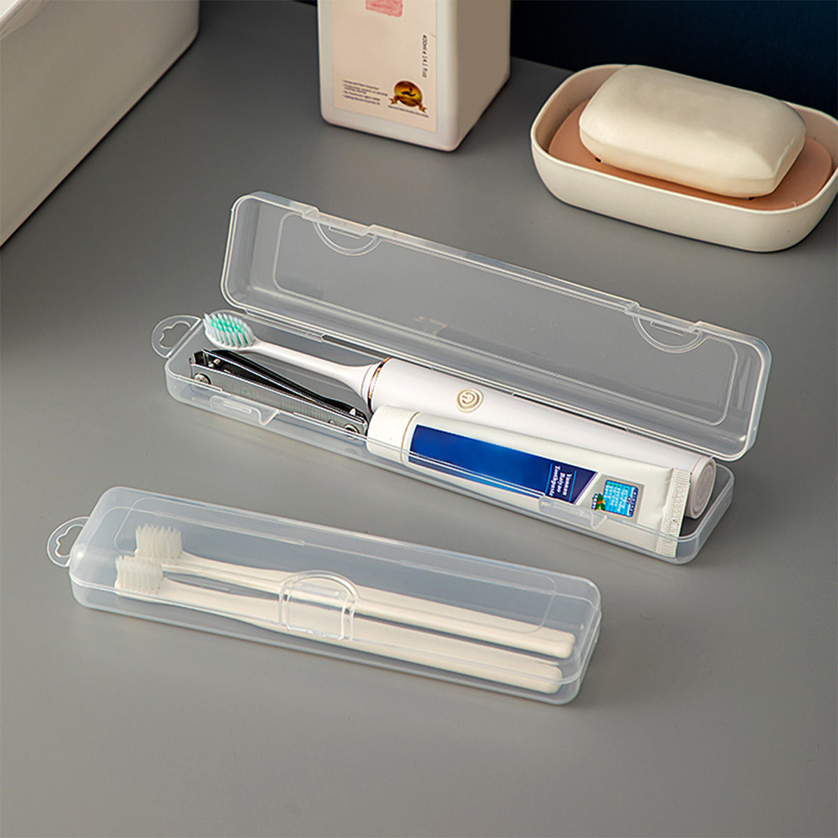Food Storage Containers Plastic Box - WORTHBUY Zahnbürste Box transparent Organizer Fall