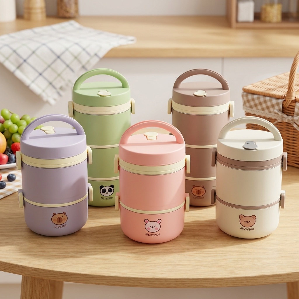Food Storage Jar Set - 304 Edelstahl Thermische Lunchbox Bento-Box-Set Mikrowellengeeignete