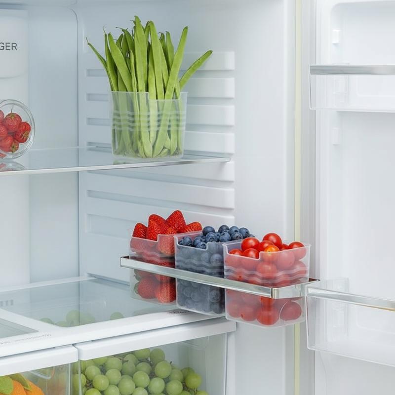 Food Storage Containers Plastic Box - 4 Stück Lebensmittelgeeignete Kühlschrank-Aufbewahrungsboxen, Klare Transparente