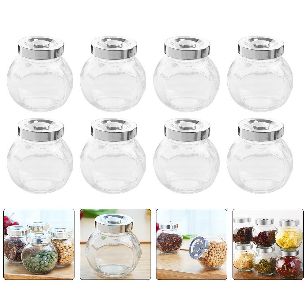 Food Storage Container - 8 Stück Glas-Vorratsdosen, vielseitig einsetzbare, luftdichte