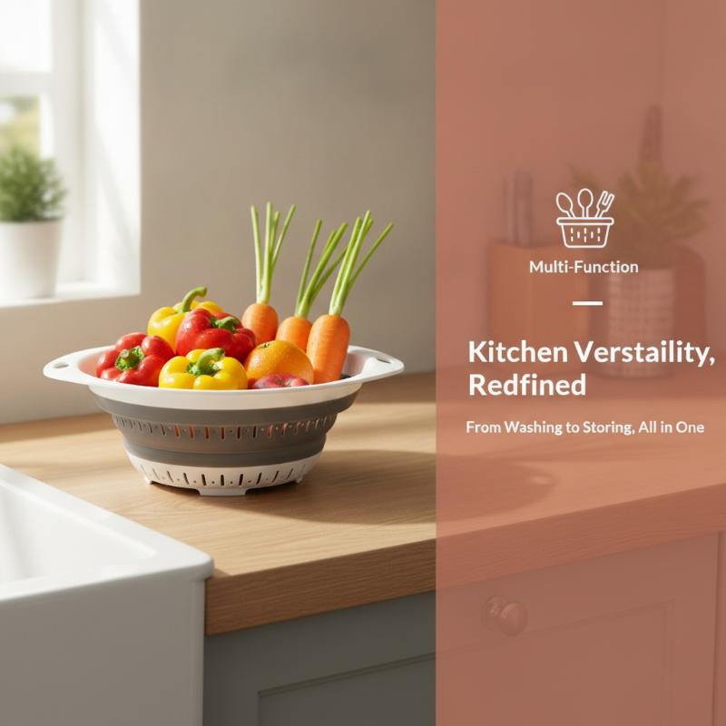 Food Storage Vegetables - Langlebiger Silikon-Faltabtropfkorb, faltbare Obst- und Gemüsewaschschüssel