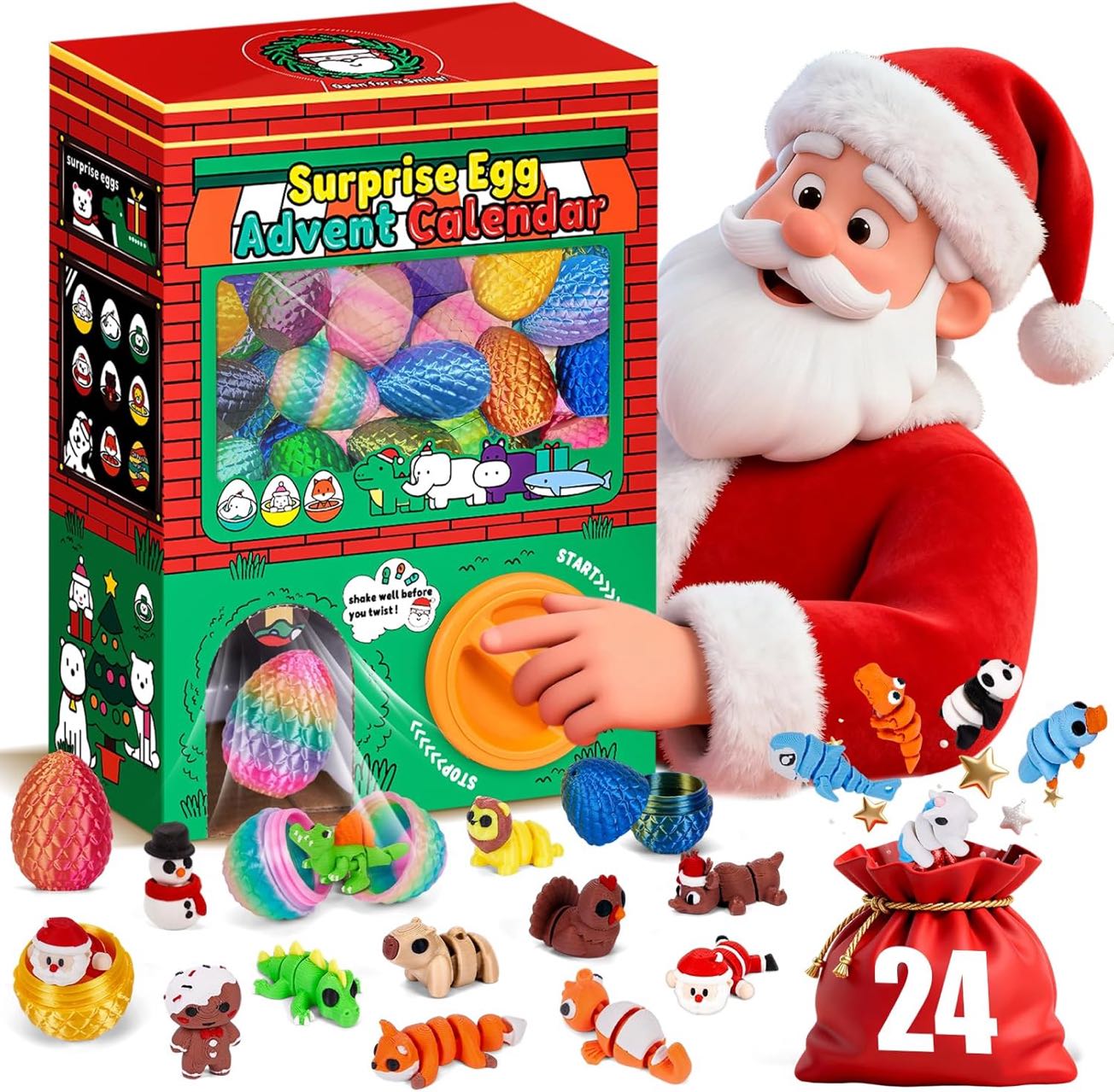 Food Storage Eggs - 24 Stück 3D-Gedruckte Überraschungseier Blind Box