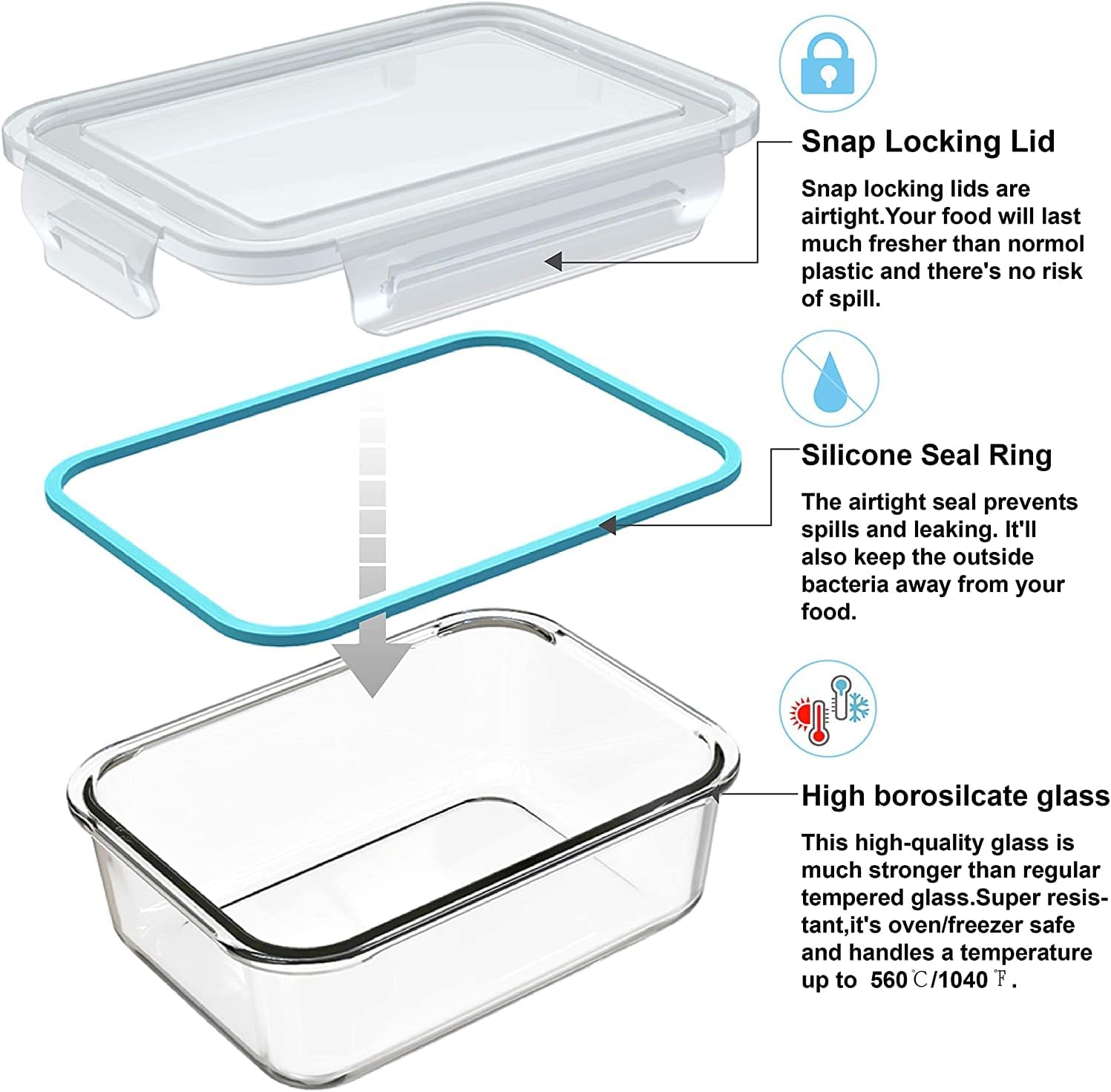 18-teiliges Glas-Lebensmittelb – Food Storage Glass Set Bewertung und Preis