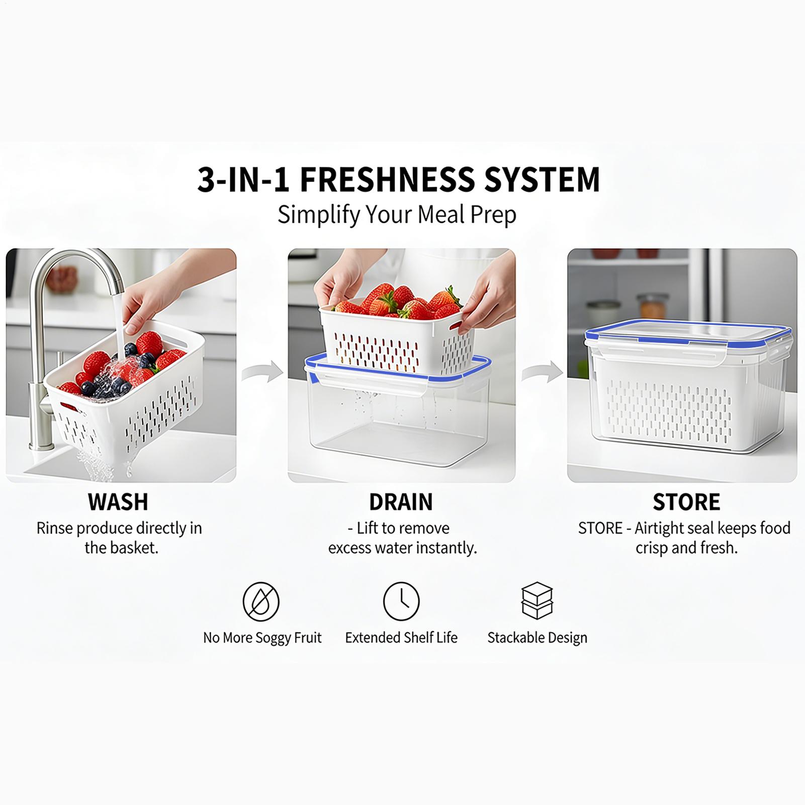 4-in-1-Lebensmittelbehälter, 4 – Food Storage Vegetables Bewertung und Preis