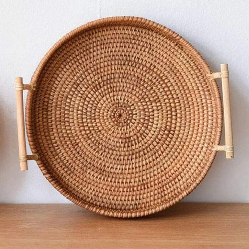 Handgewebtes Rattan-Tablett &  – Food Storage Of Plants Bewertung und Preis