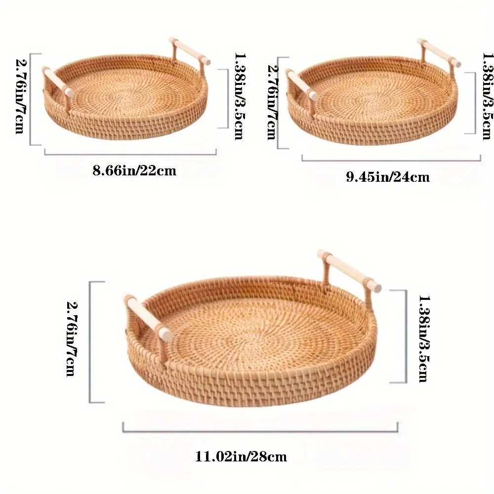 Handgewebtes Rattan-Tablett &  – Food Storage Of Plants Bewertung und Preis