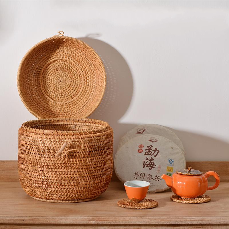 Handgewebte Rattan-Tee-Aufbewa – Food Storage With Colander Bewertung und Preis