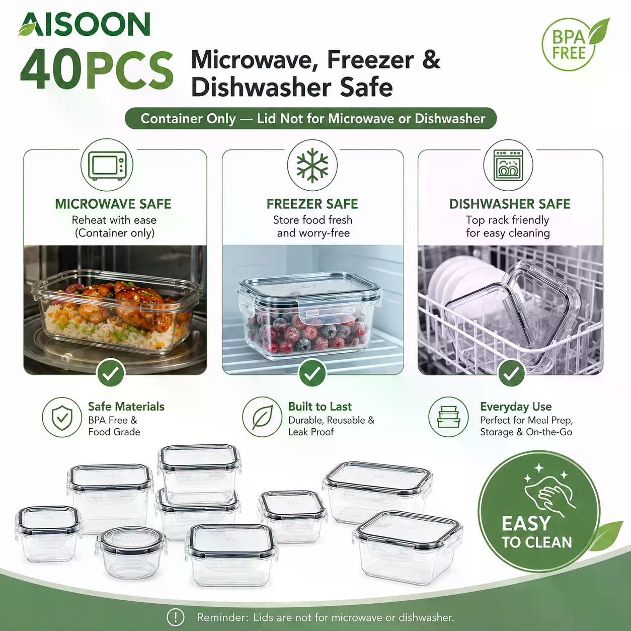 40-teiliges Set extra großer,  – Food Storage With Colander Bewertung und Preis