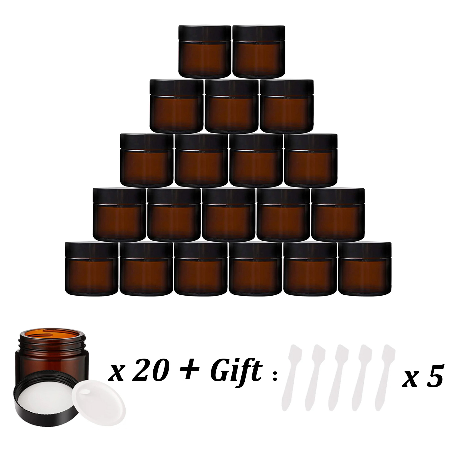 20 kleine bernsteinfarbene Gla – Food Storage Glass Set Bewertung und Preis